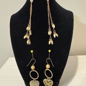 Elegant Gold Dangle Earrings Set